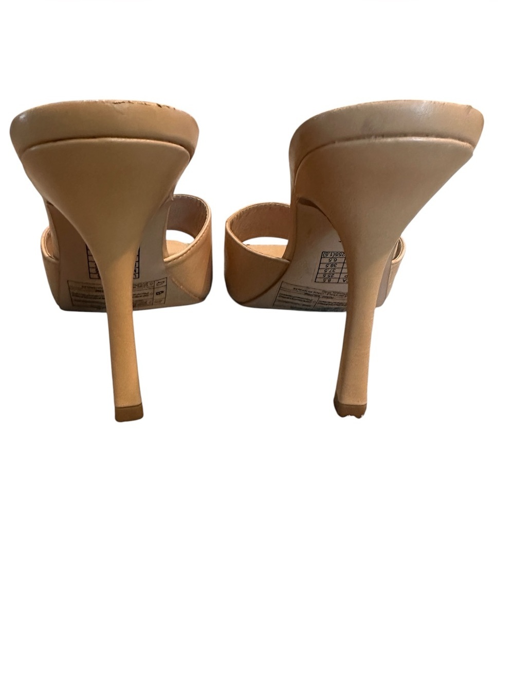Forever 21 Beige Open-Toe Slide Heels, mule size 8.5 - Picture 3 of 6